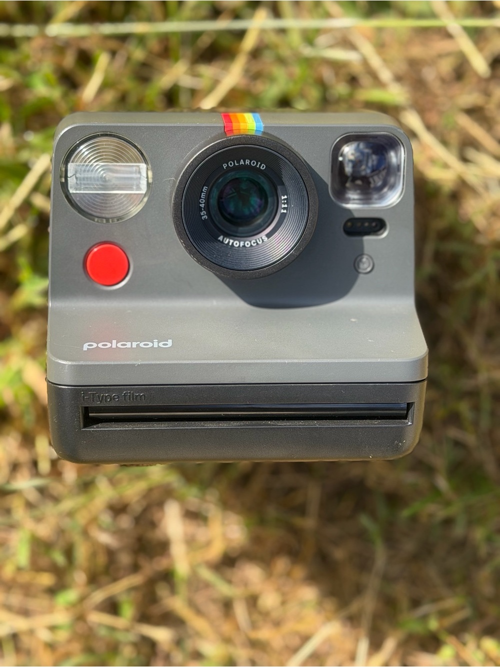 Polaroid Gray Instant Camera with Rainbow Accent